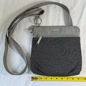 Baggallini Charcoal and Light Gray Crossbody Bag w/RFID.